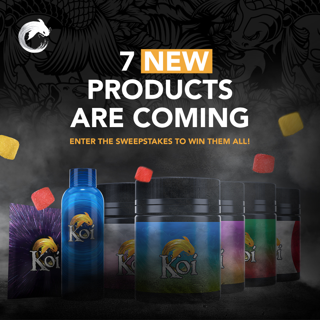 KoiCBD's tweet photo. Surprise!😲 Our new product line launches 12/28. Get ready for an all new experience: Uplift your mind, mellow out, focus, or relax -- like never before. 7️new groundbreaking formulations are on their way. Can't wait to try? Enter to win them all!➡️ https://t.co/q787K6MdHR https://t.co/el04sCmfab