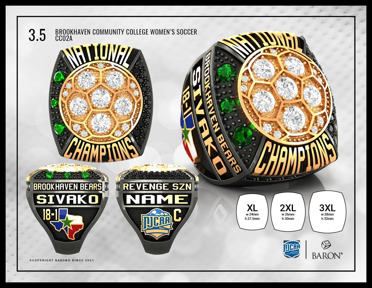 We've finally finished the design of our 3rd Natty💍This is the most special because we avenged our loss in the final last season. This group fought extremely hard to get back to championship game and this was the hardest one to win. We've now won 3 of the last 5. So proud!🐻⚽️💚