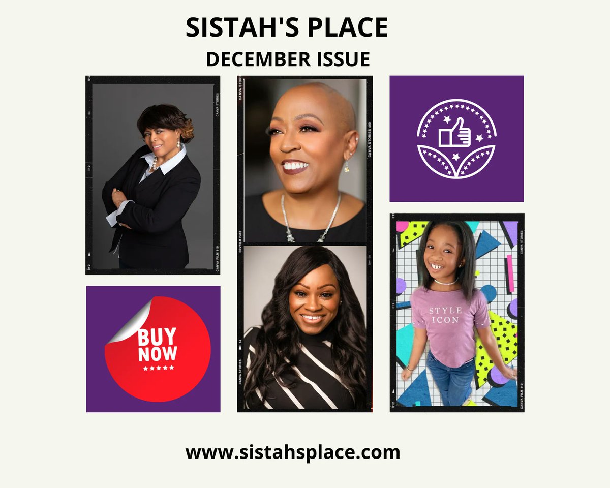 SistahsPlace2's tweet image. Sistah's Place December issue is filled with strong, driven, and phenomenal women who are young and seasoned.  Get to know their stories in our latest issue.  #MagCloud #SistahsPlace #DecemberFeatures #BlackWomen #BlackGirlMagic #BlackSucess 
buff.ly/3rUvFHG