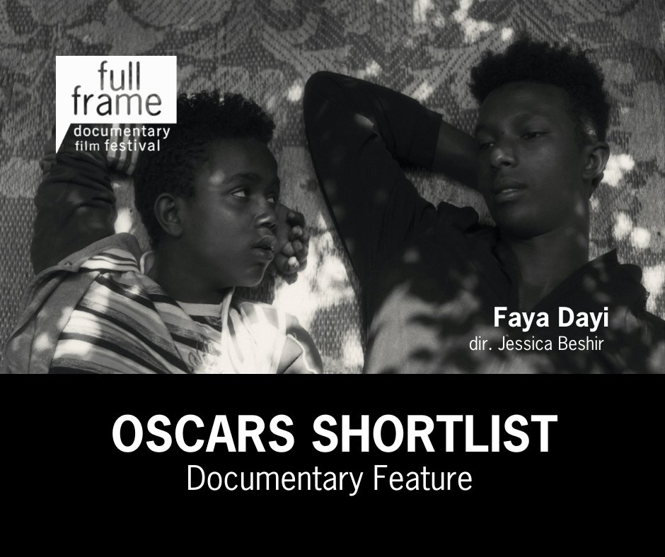FullFrame's tweet photo. Five #FullFrame2021 alums have been shortlisted for #Oscars! 2021 Full Frame Grand Jury Award winner FAYA DAYI is shortlisted for Documentary Feature.
@jessybeshir
@FayaDayi https://t.co/pUCMgLzVPV
