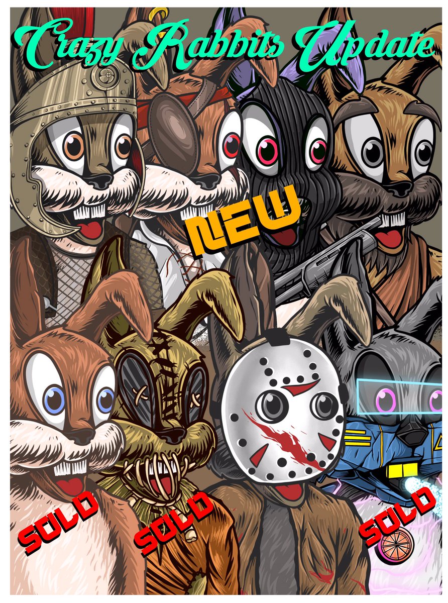 NovendoyoNft's tweet photo. ‼️🐰CRAZY RABBITS UPDATE 🐰‼️
We just DROP 4 #Crazyrabbits 
On @kalamint_io 
Adopt what you like!
LETS GOO!!
https://t.co/U8Vc7dowHK

#NFT #NFTs #Collectibles #NFTdrop #NFTCommmunity #kalamint #tez #tezos #CleanNFT https://t.co/MmNk16Fvbe