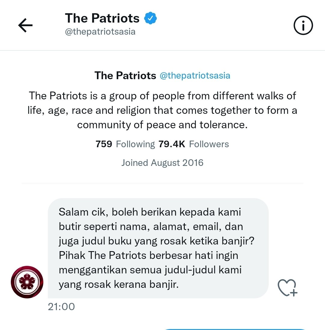 Nak nangis lagi untuk kesekian kalinya 😭 Terima kasih <a href="/thepatriotsasia/">The Patriots</a>. Terima kasih, terima kasih banyak-banyak kerana sudi menggantikan buku-buku yang rosak. Semoga semakin berkembang dan maju jaya lagi di masa depan