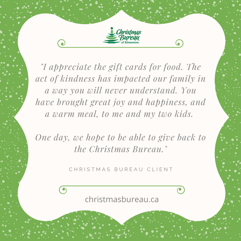 ChristmasBureau's tweet photo. Your act of kindness goes beyond one meal. YOU do make an impact on the lives of our clients.
Donate today: https://t.co/mkh8GbE5zv
#BringJoy #PassThePlateYEG #NeighbourHelpingNeighbour #YEGCommunity #YEG #YEGCharity https://t.co/IMtiX8DkgH