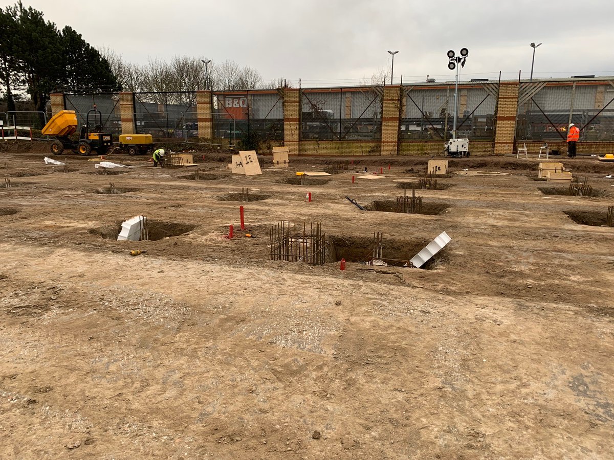 MarkJamesCBS's tweet photo. Fantastic progress onsite in Rhyl, where we are building and fitting out a new McDonalds Restaurant.  The piling is underway and ready for the first set of pile caps to be poured #maincontractor #loveconstruction #rogerbullivant #kmconstruction #groundworks #piling #newbuild https://t.co/FJGlXEfcO7