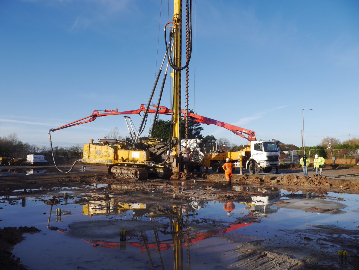 MarkJamesCBS's tweet photo. Fantastic progress onsite in Rhyl, where we are building and fitting out a new McDonalds Restaurant.  The piling is underway and ready for the first set of pile caps to be poured #maincontractor #loveconstruction #rogerbullivant #kmconstruction #groundworks #piling #newbuild https://t.co/FJGlXEfcO7