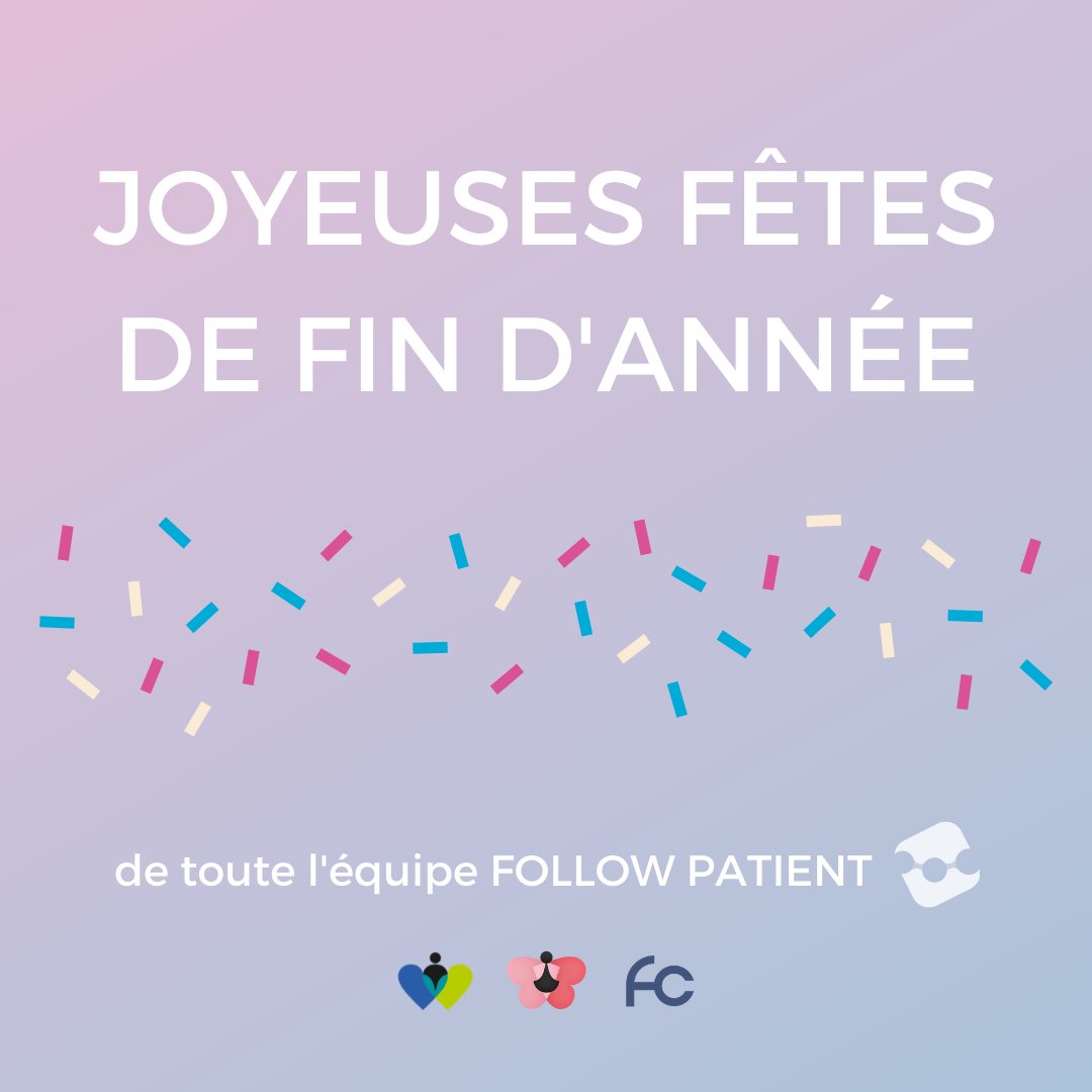 Toute l'équipe de FOLLOW PATIENT vous souhaite de joyeuses fêtes de fin d'année ! 🥳
On se retrouve à la rentrée pour des nouveaux et beaux projets, on a hâte. 😉

#esanté #StayTuned