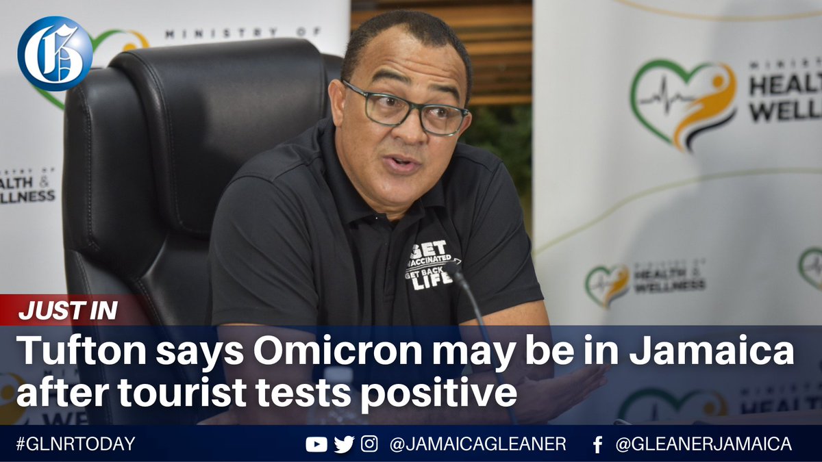 JamaicaGleaner's tweet photo. Health Minister @christufton says that it is reasonable to assume that the fast-spreading omicron variant of the coronavirus is in Jamaica. This after a traveller who visited Jamaica on a short-term stay at a resort was confirmed with the Omicron variant after leaving the island. https://t.co/n2oF2q2rwn