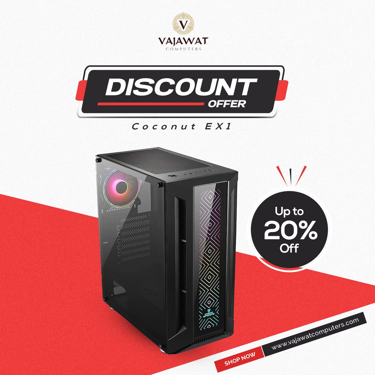 Vajawatcomputer's tweet photo. Amazing offer from Coconut.

Get Coconut EX1 for up to 20% off and enjoy continuous gaming.

The best product for completing your gaming setup and enhancing the performance of your system.
@mycocosports 

#vajawatcomputers #coconut #coconutcabinet #cabinet #gamingcabinet #gaming https://t.co/rCYqAynu9j