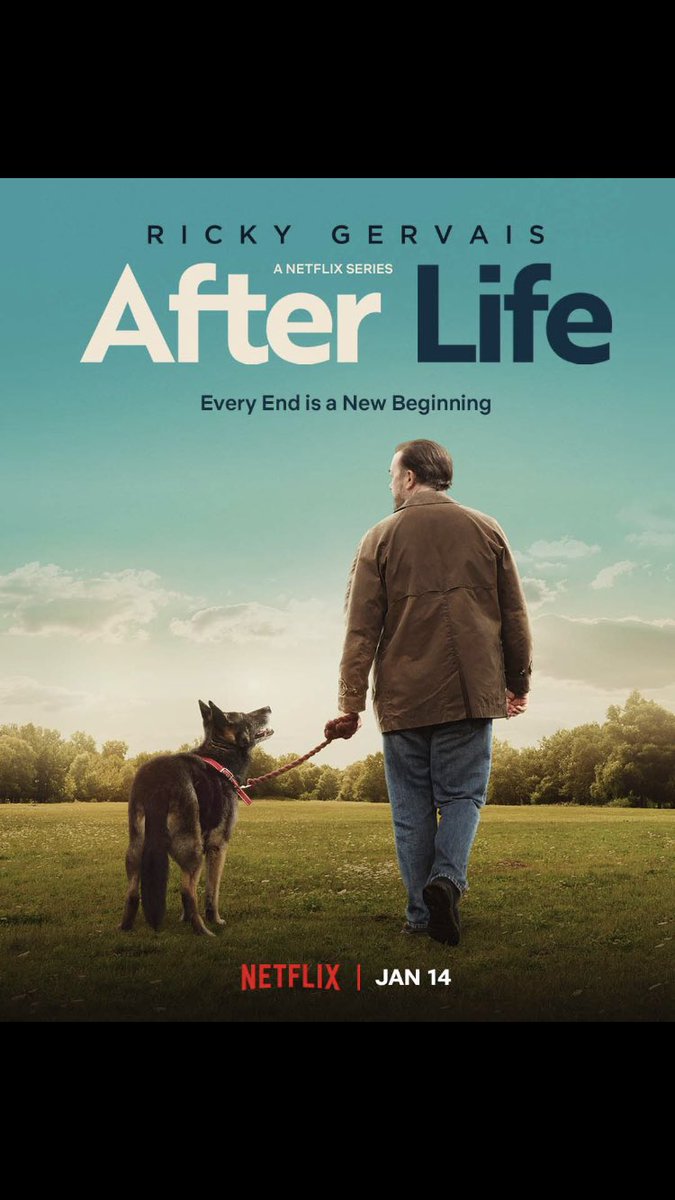 rickygervais's tweet photo. Thanks for all your lovely tweets about #AfterLife still flooding in after all this time. Can’t wait for you to see series 3. Not long now 🍻 https://t.co/ZusufbmGYm