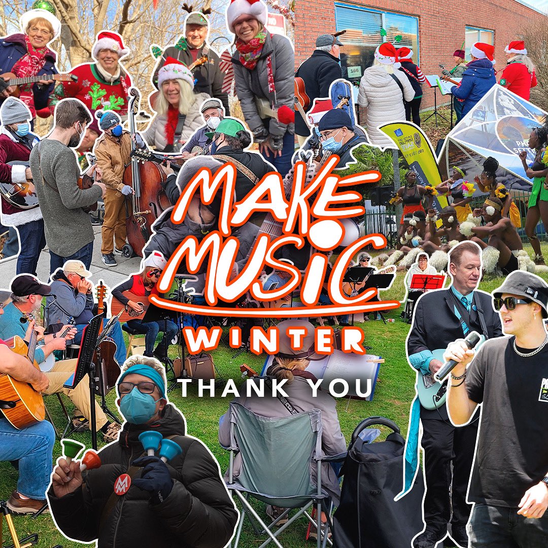makemusicday's tweet photo. That’s a wrap on #MakeMusicWinter 2021! 🎉❄️ Thank you to everyone who joined us in celebrating the winter solstice with live music! 🎶 Whether it was online or outdoors, we’re incredibly proud of all the hard work everyone put in this year to keep the music alive! 👏 https://t.co/469gUid20X