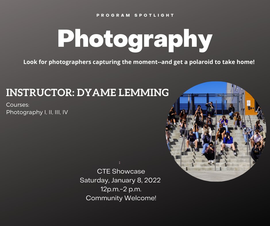 MSHS_wildcats's tweet photo. CTE Program Spotlight #7- PHOTOGRAPHY. Learn more at the CTE Showcase on January 8th! #mshscte #photography #catpics https://t.co/mmKuuQstZU