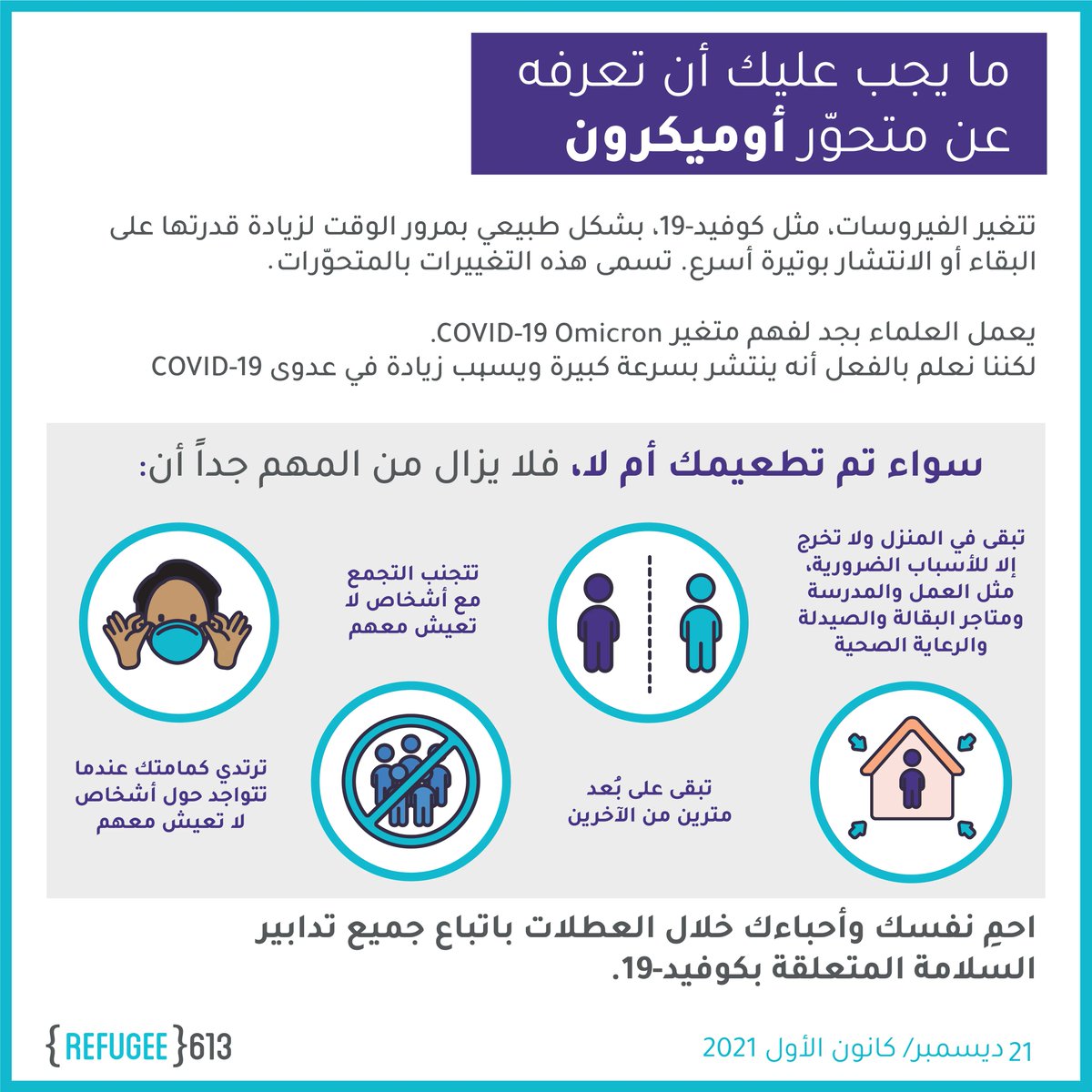 Thanks to funding from <a href="/CitImmCanada/">IRCC</a>, we’ve created a  multilingual resource to help #newcomers learn about #Omicron
 
Share it with the #newcomers you know so they can stay safe during the holidays.
 
⬇️ Download: buff.ly/3JeRpEn 

💙 Created by community