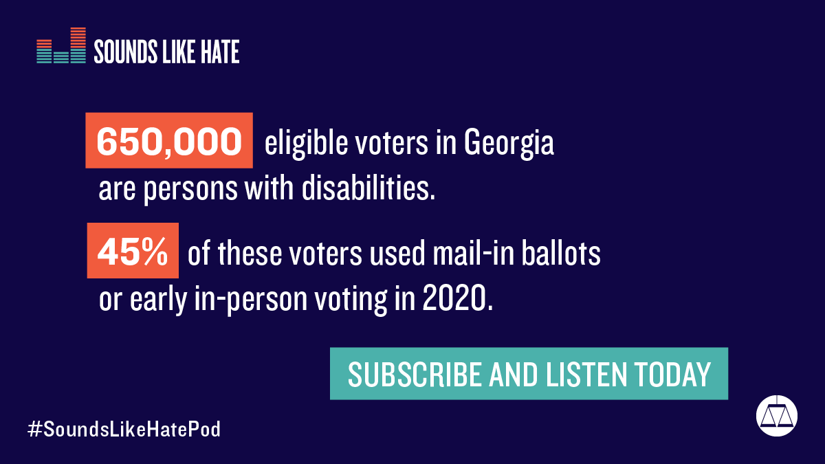 splcenter's tweet photo. Catch up with Season 3 of #SoundsLikeHatePod. Episode 1 shows how new anti-voter laws create barriers to voting β for voters of color, new voters and young voters.
Listen here: https://t.co/RSxAMAVwHf https://t.co/UZbzLpWILK