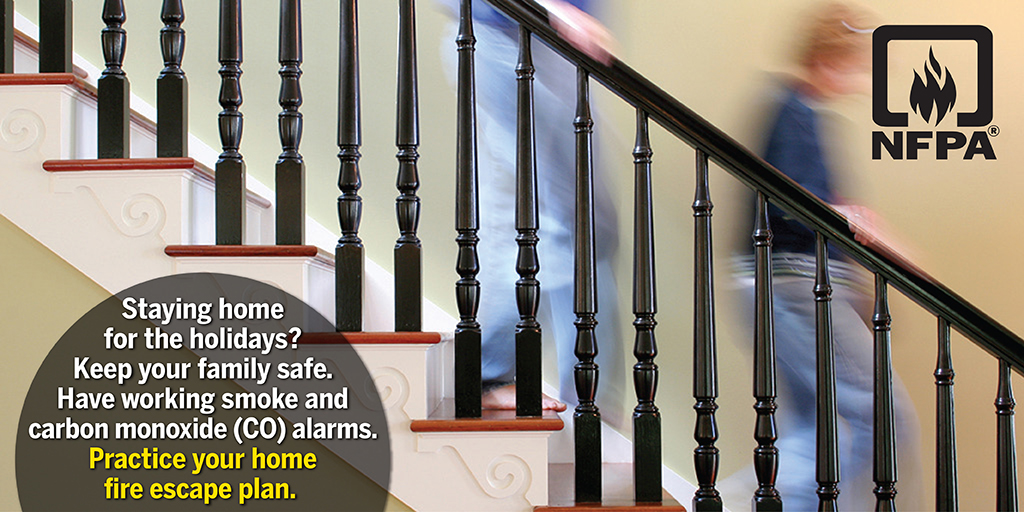 Whether you are headed to Gramma's for the holidays or choosing to stay closer to home,  take a moment to check the smoke and carbon monoxide alarms. No matter where you celebrating this year be #holidayfiresafe.