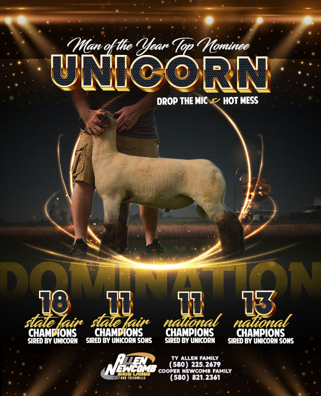 noveldesigns's tweet photo. Unicorn - Bred and Owned by Allen/Newcomb - is a top nominee for Man of the Year. Vote at https://t.co/OSXpES9bQF https://t.co/BaPTFQVDLP