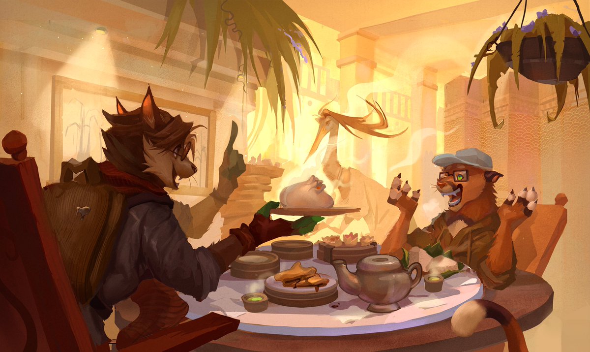 Feasting Art trade with <a href="/stucatte/">stucat.bsky😹</a> 🐈
