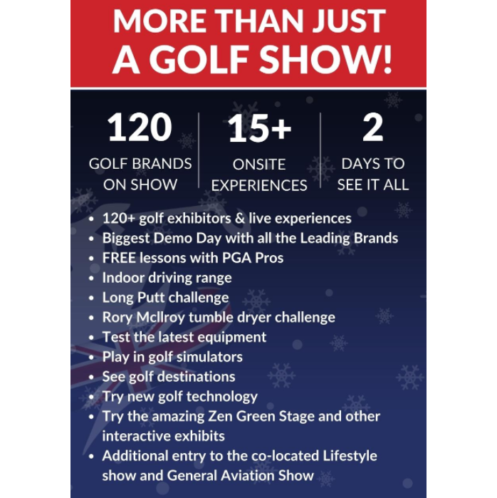 britishgolfshow's tweet photo. In need of a last-minute Christmas Gift? 

How about a Ticket to the British Golf Show, Wycombe Park 13th-14th 2022

Tickets just £15 and come with some excellent perks! 😏

See below for more details and to buy a ticket, head over to https://t.co/UZC8cpuute https://t.co/w3eYrxpHG9