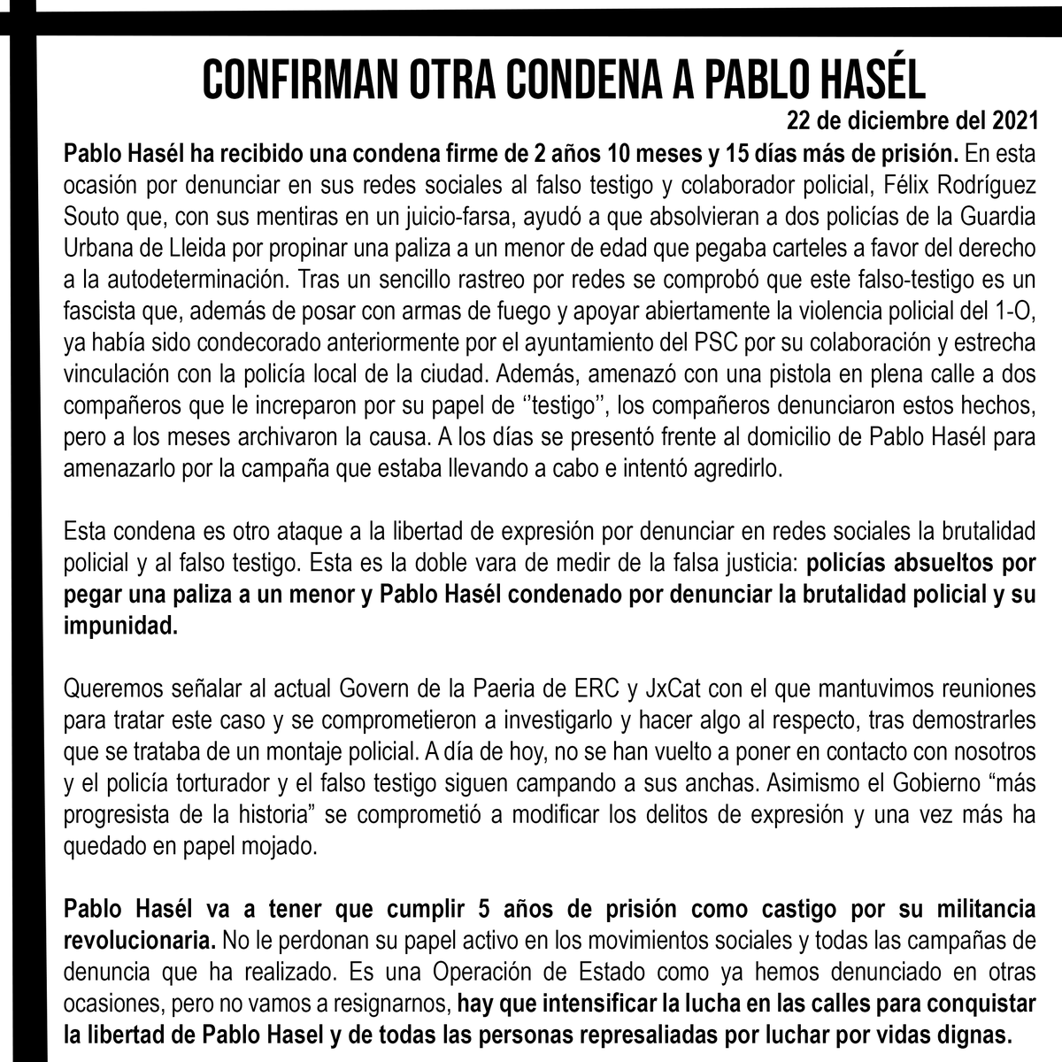 Plataforma Antirepressiva de Ponent tweet media