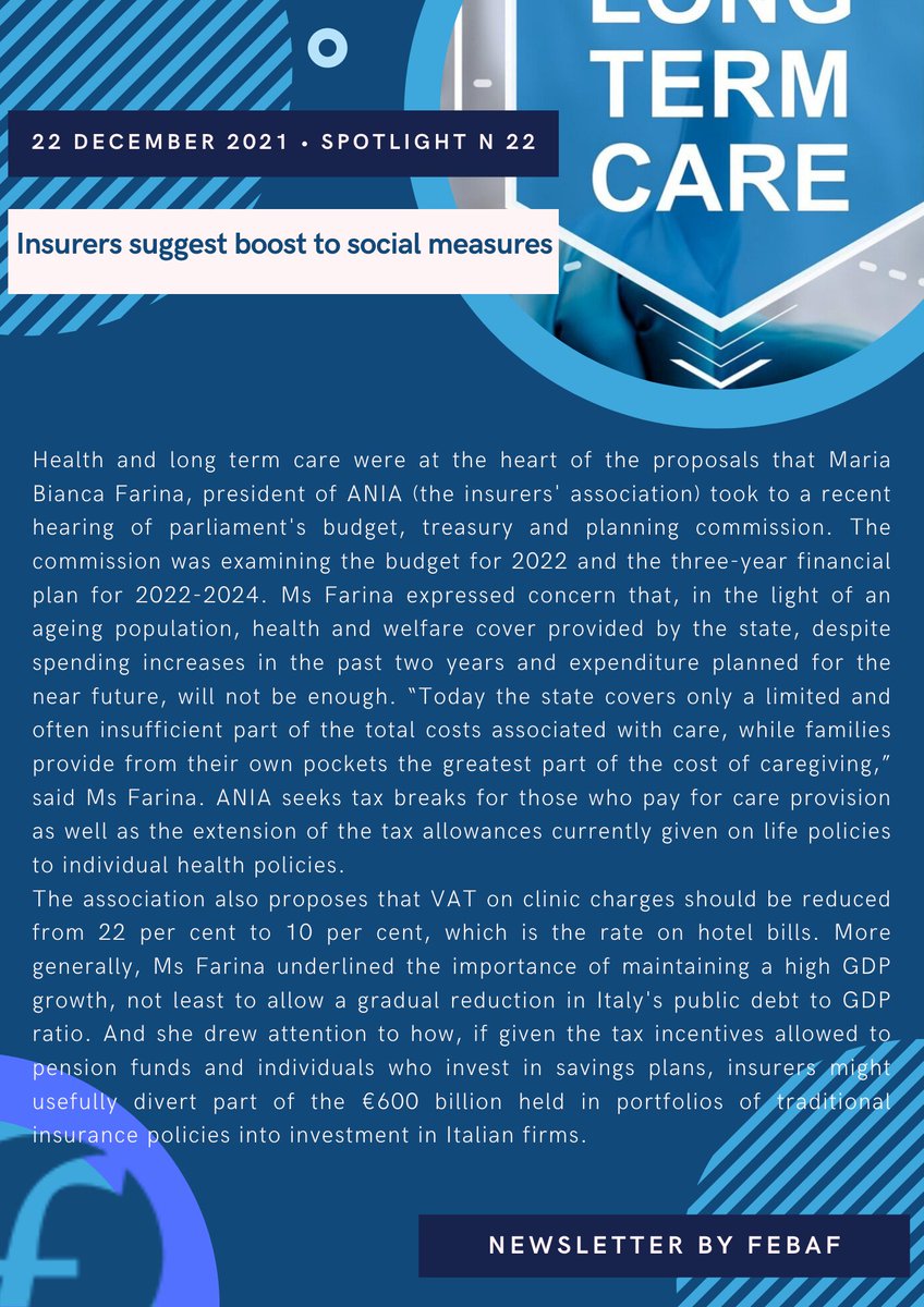 FeBAF's tweet photo. #Bulletin of #ItalianFinance N. 22/2021 - 22nd November 2021
1. #FeBAF's Twelve Priorities for the #EU 2021-2022 #Agenda
2. #Insurers suggest boost to #socialmeasures
3. Year-end focus on #ESG
4. #Italy's #market for #mutualfunds https://t.co/TUcosHaGz2