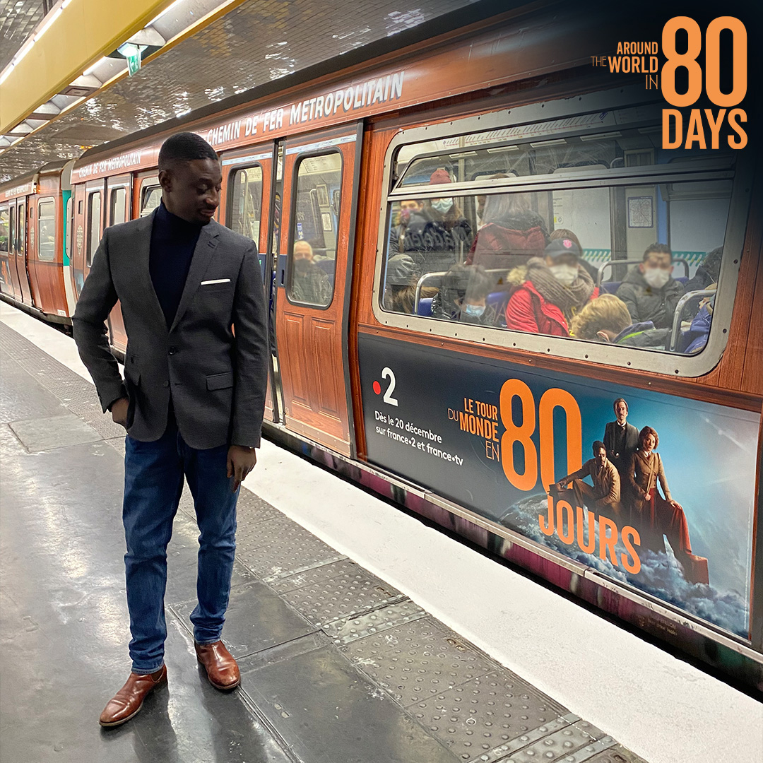 Have you seen the amazing #AroundTheWorldIn80Days marketing taking over the trams and trains in Paris? 🚂 @ibrahimkoma caught one this week 🧭