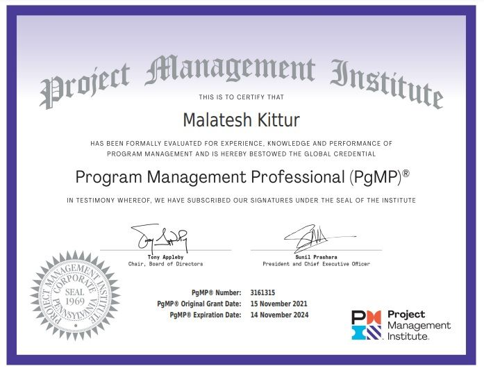 addonskills's tweet image. Join us to Congratulate our alumnus, Mr. Malatesh Kittur who works with @sonyindiasc for his #PgMP certification success.
#addonskills #programstrategy #strategicalignment #benefits #benefitsmanagement #pgmpcourse #pgmptraining #pgmpcertification #pgmpexam #addingskillstolead