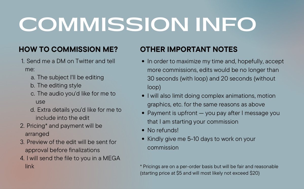 gohjous's tweet photo. [ rts are appreciated! ] 

hi stantwt! i will be opening editing comms for the first time :)) all of the proceeds will go to relief aid for the victims of typhoon odette/rai that hit the philippines last week 

feel free to dm me for more details!

#commissionsopen #OdettePH https://t.co/Sftm0MuvoN
