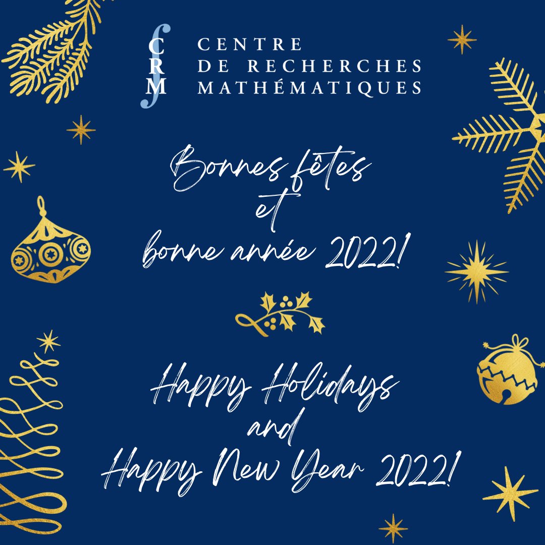 De la part de toute l'équipe du CRM nous vous souhaitons un bon temps des fêtes!
-
On behalf of the entire CRM team, we wish you a happy holiday season!