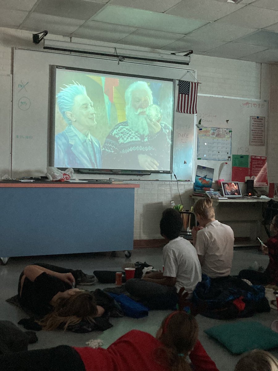 tegesdal's tweet photo. Christmas movie time!!! #daybeforebreak #santaclaus3 #timallen #5thgraders https://t.co/1ETM7sfVOr