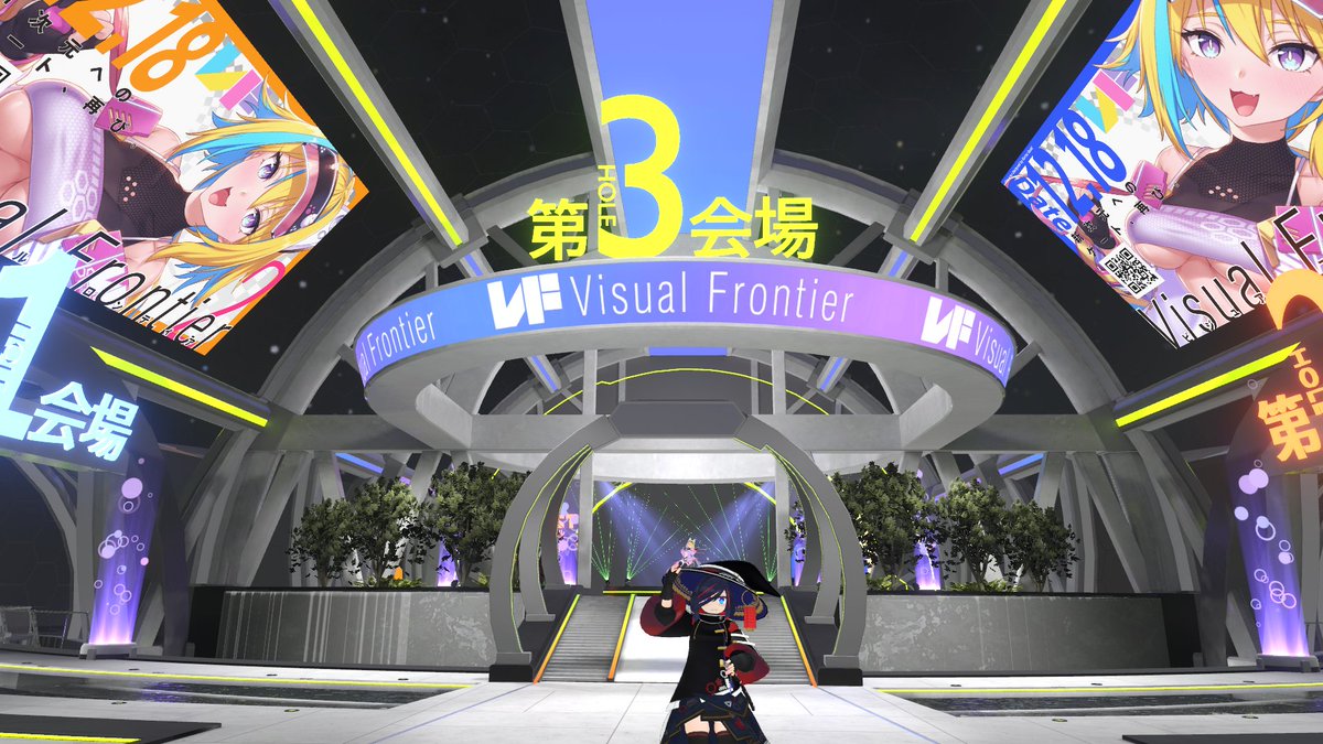 black1100VRChat's tweet photo. その後は #virtualfrontier へ✨
ここは初めて来たのですが、色々なイラストレーターの方たちの作品が展示されていて、こちらもかなり興味深いworldですね🤗✨
今度ゆっくり見て周ろうと思います!👍 https://t.co/UG8t5bP3Tw