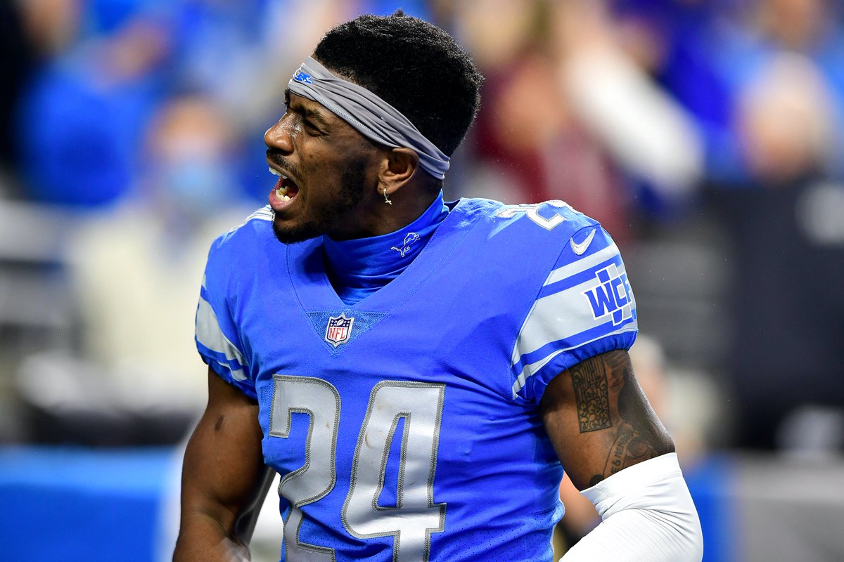 NFLonCBS's tweet photo. Detroit @Lions DB Amani Oruwariye is having a sensational season.

Interceptions                     6    (3rd in NFL)
QB Rating Allowed      36.0   (2nd* in NFL)

*among players targeted 50+ times https://t.co/wErlhNK9vG