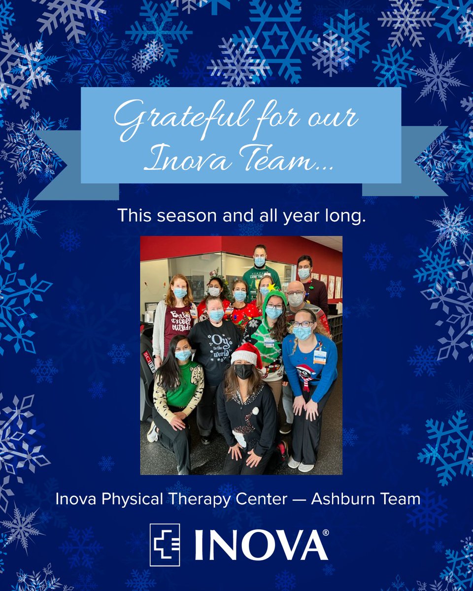 InovaHealth's tweet photo. We are grateful every day for our team members that provide high quality and compassionate care for each person we have the privilege to serve. Join us in recognizing Inova #PhysicalTherapy Center's Ashburn and Dulles South Teams!
#InovaProud #InovaStrong https://t.co/4J7MTG5WgB