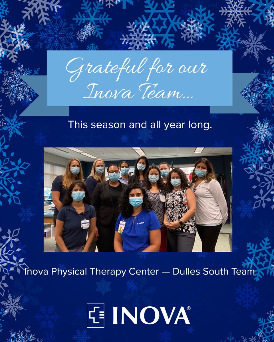 InovaHealth's tweet photo. We are grateful every day for our team members that provide high quality and compassionate care for each person we have the privilege to serve. Join us in recognizing Inova #PhysicalTherapy Center's Ashburn and Dulles South Teams!
#InovaProud #InovaStrong https://t.co/4J7MTG5WgB