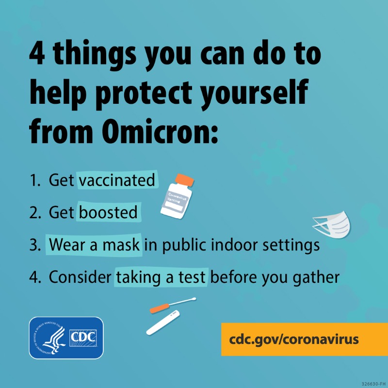 CDCgov's tweet photo. The Omicron variant spreads more easily than the original virus that causes #COVID19. Help stop Omicron by using all the tools to protect yourself and others. 

Learn more: https://t.co/wbu65L0mgM.