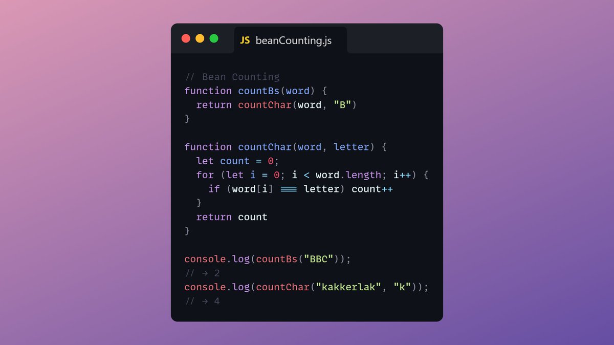 horsemaker_'s tweet image. Completed the Chapter 03 of Eloquent JS.

Learnings:
~ Lexical Scoping
~ Call Stack
~ Closure
~ Recursion
~ Pure Functions

Here&apos;s the code to all the exercises at the end:

#day14 #nDaysOfCode