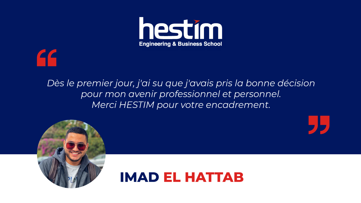HESTIMofficiel's tweet photo. Témoignage de Imad El Hattab - Étudiant en 4ème année QHSE à @HESTIMofficiel 
#HESTIM #témoignage #QHSE https://t.co/Qi27GUJF2z