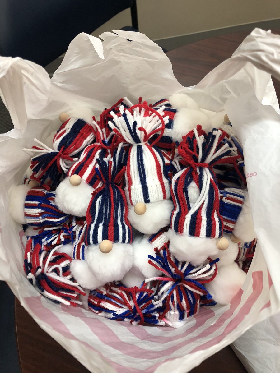 MrsKock1's tweet photo. A bag full of Viking gnome ornaments, representing a labor of the love I have for my staff and love from my mom and kids, since I procrastinated a little too long in getting them made alone! #TEAMAHSTW https://t.co/Qw8ybq9WiB