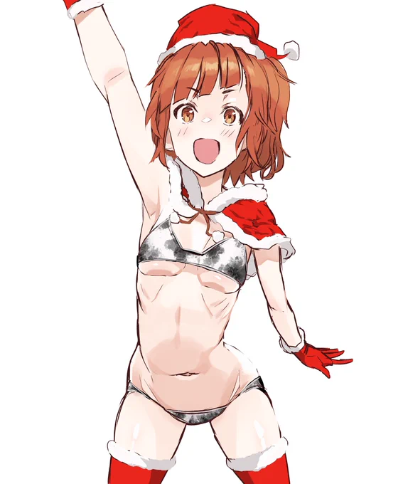 サンタも描きたいけど牛柄ビキニも描きたかった 