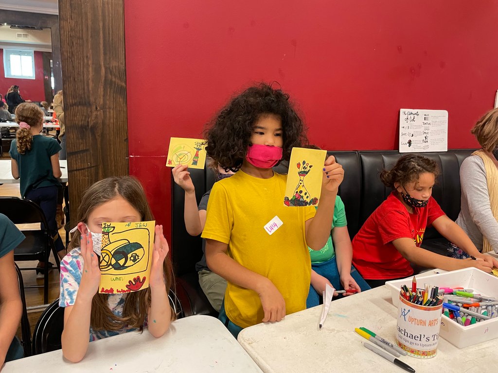 UpturnArts's tweet photo. So many Upturns in one class! Even behind the masks you can see how proud these young artists are after their living painting class with Jamie Risbourg at Winter Wonderland Camp.

Sign up and make a difference for as little as $5 a month: https://t.co/zryTQYQCJu https://t.co/C844HwB1gD