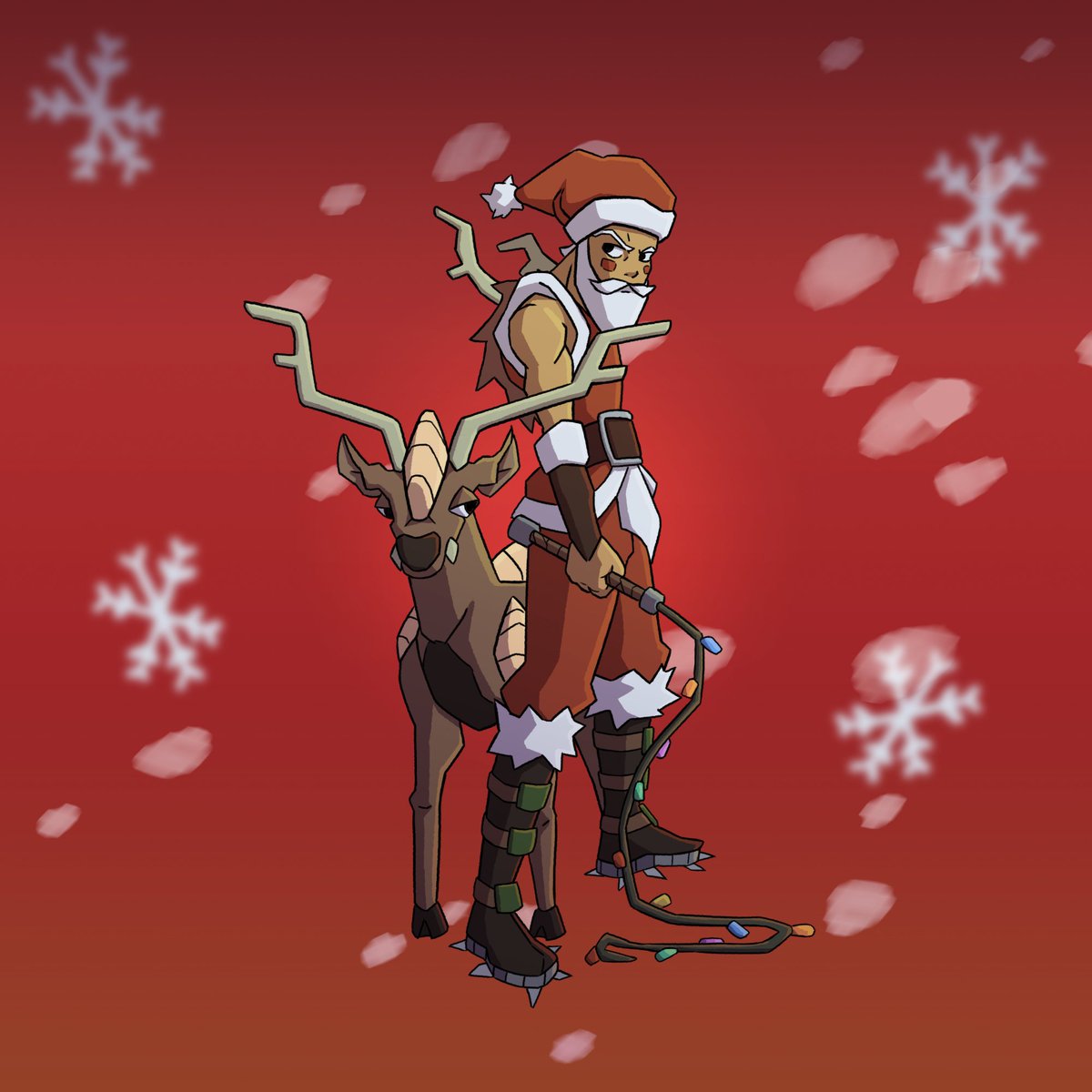 CrashersTheGame's tweet photo. Santa Beast Master is ready to sleigh once again this year. This great skin will be available in the Crasher Pass this Holiday update.

#indiedev #indiegame #indiegamedev #gamedevelopment #gamedev #madewithunity #indieworldorder #wishlist #crashersofaetheria https://t.co/5sZosOF7zF