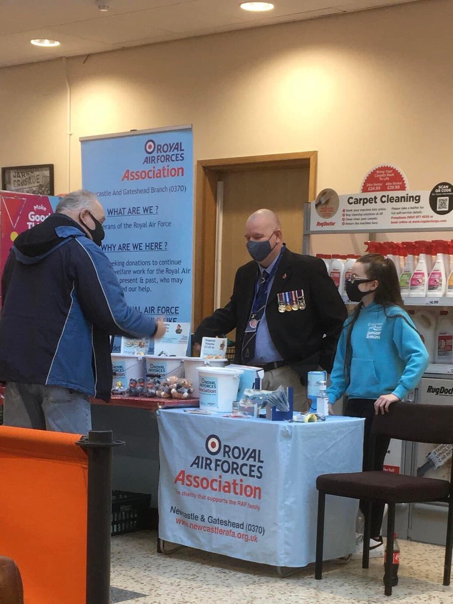 Jane161171's tweet photo. Dad doing more fundraising today at @Morrisons Jarrow, for @RAFAssociation #NewcastleGatesheadbranch 👏 well done https://t.co/X6umt5VP2x