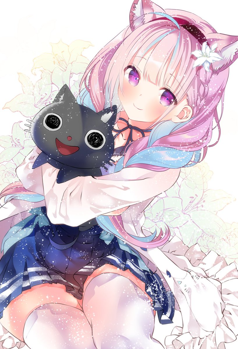 湊あくあ ,湊あくあ(セーラー衣装) ,にゃくあーと 「ちなみにほわほわさせてない色の状態のあくたん(*˘︶˘*).。.:*♡こっちもか」|むーのイラスト