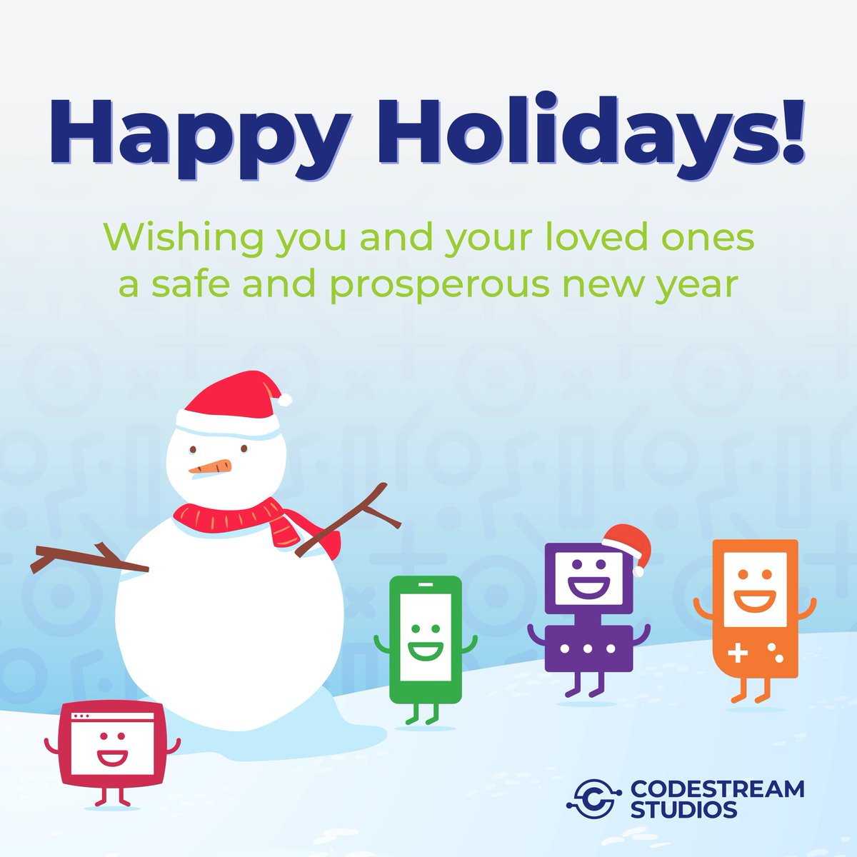 CodeStreamDTX's tweet image. Happy Holidays from everyone at CodeStream Studios!