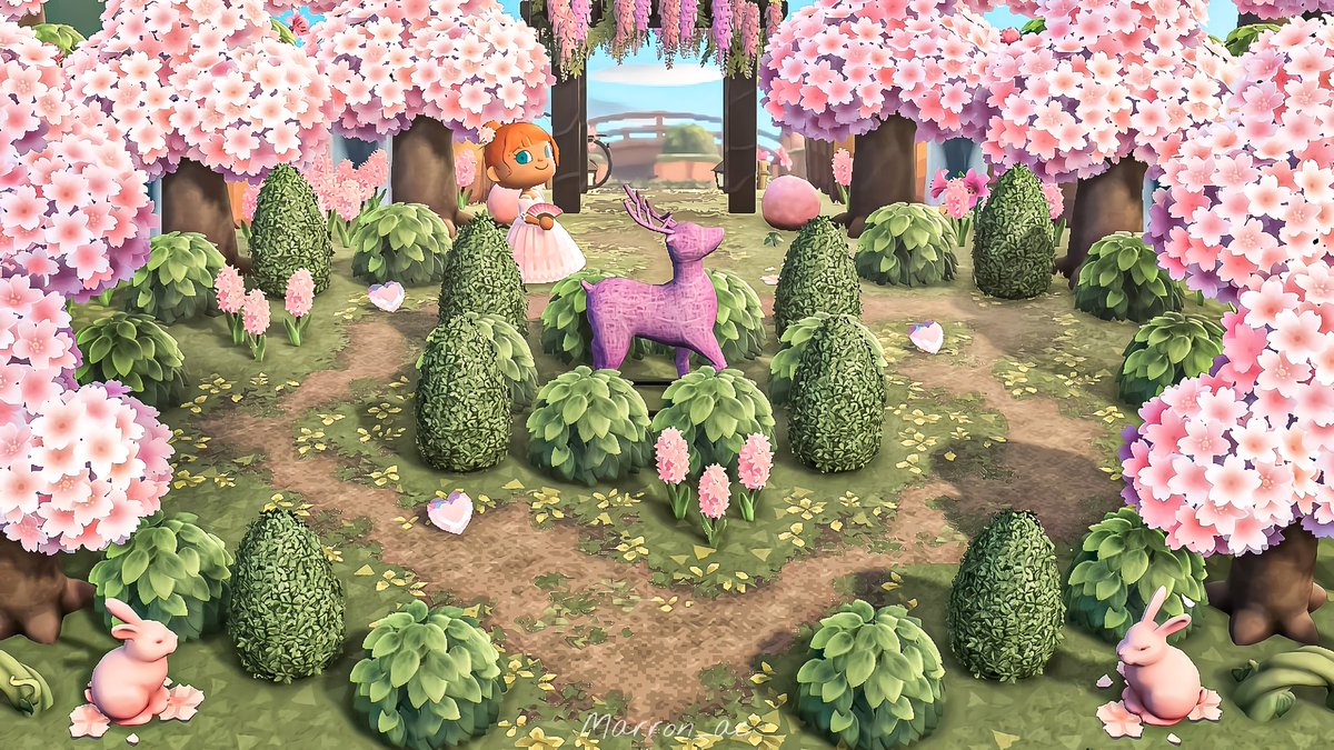marron_ac's tweet photo. Finished heart entrance 💗🌸

#AnimalCrossing #ACNH https://t.co/kE8ZLnP5Ah