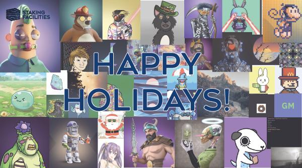 StakingFac's tweet image. Happy holidays &amp;amp; all the best for 2022 to you &amp;amp; your loved ones from the SF crew 💙

We end the year with gratitude for a successful year &amp;amp; excitement for what’s to come!

Secret (NFT) Santa with the team was a blast - here are the gems that we gifted each other