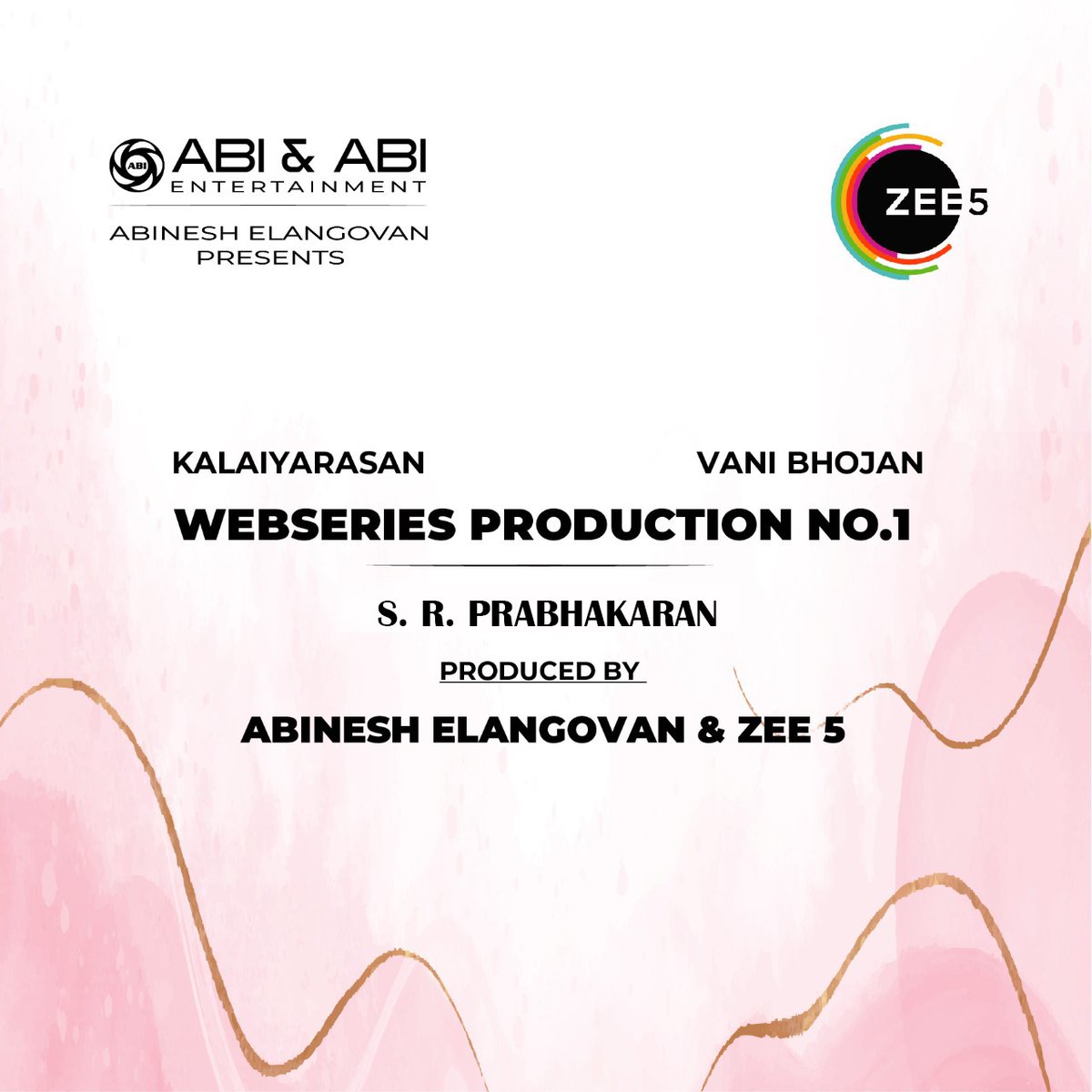 Glad to announce our webseries with @ZEE5Tamil has commenced filming today. Written and directed by @DirSRP_Official starring @KalaiActor , @vanibhojanoffl . @Vetri_DOP @laguparan @ActorArjai @ActorViji @teamaimpr @abiabipictures