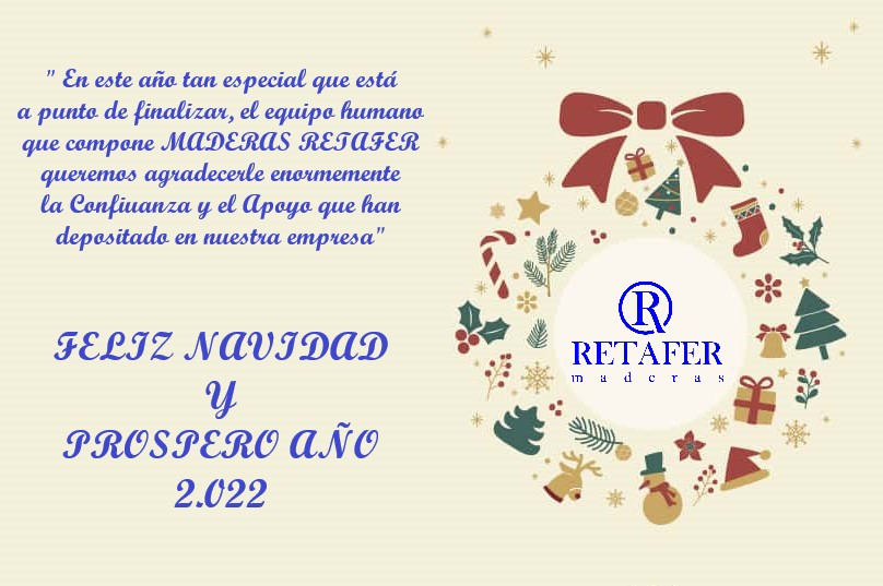 MaderasRetafer's tweet photo. Desde Maderas Retafer deseamos a todos una Feliz Navidad y Próspero Año 2022!! https://t.co/xOOcyBoCh4