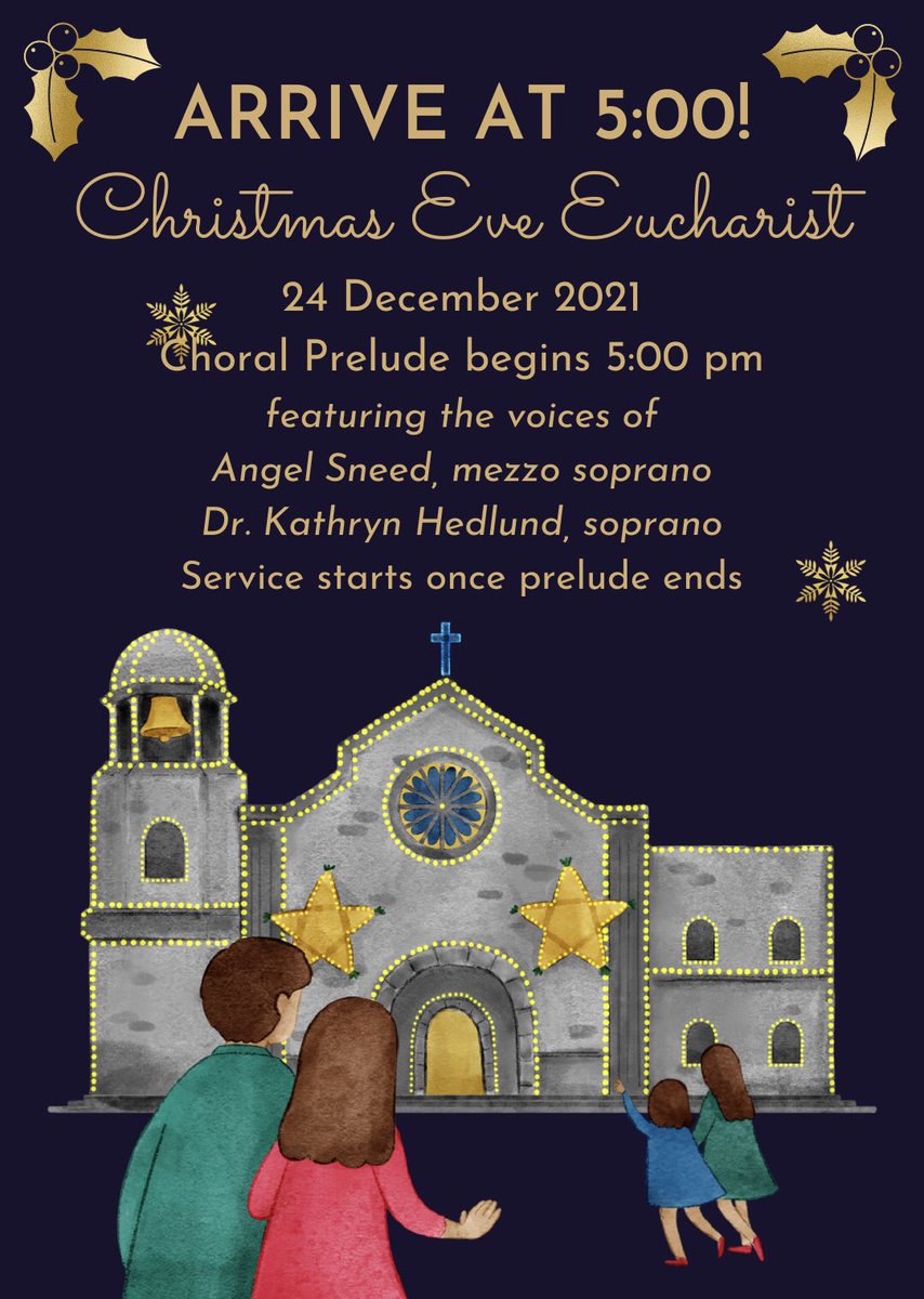 ASECmobAL's tweet image. All Saints will host one #ChristmasEve service this year. Arrive at 5:00 to hear the choral prelude, featuring mezzo soprano Angel Sneed and soprano Dr. Kathryn Hedlund. The worship service will follow the completion of the prelude. #music #choralmusic #holyeucharist