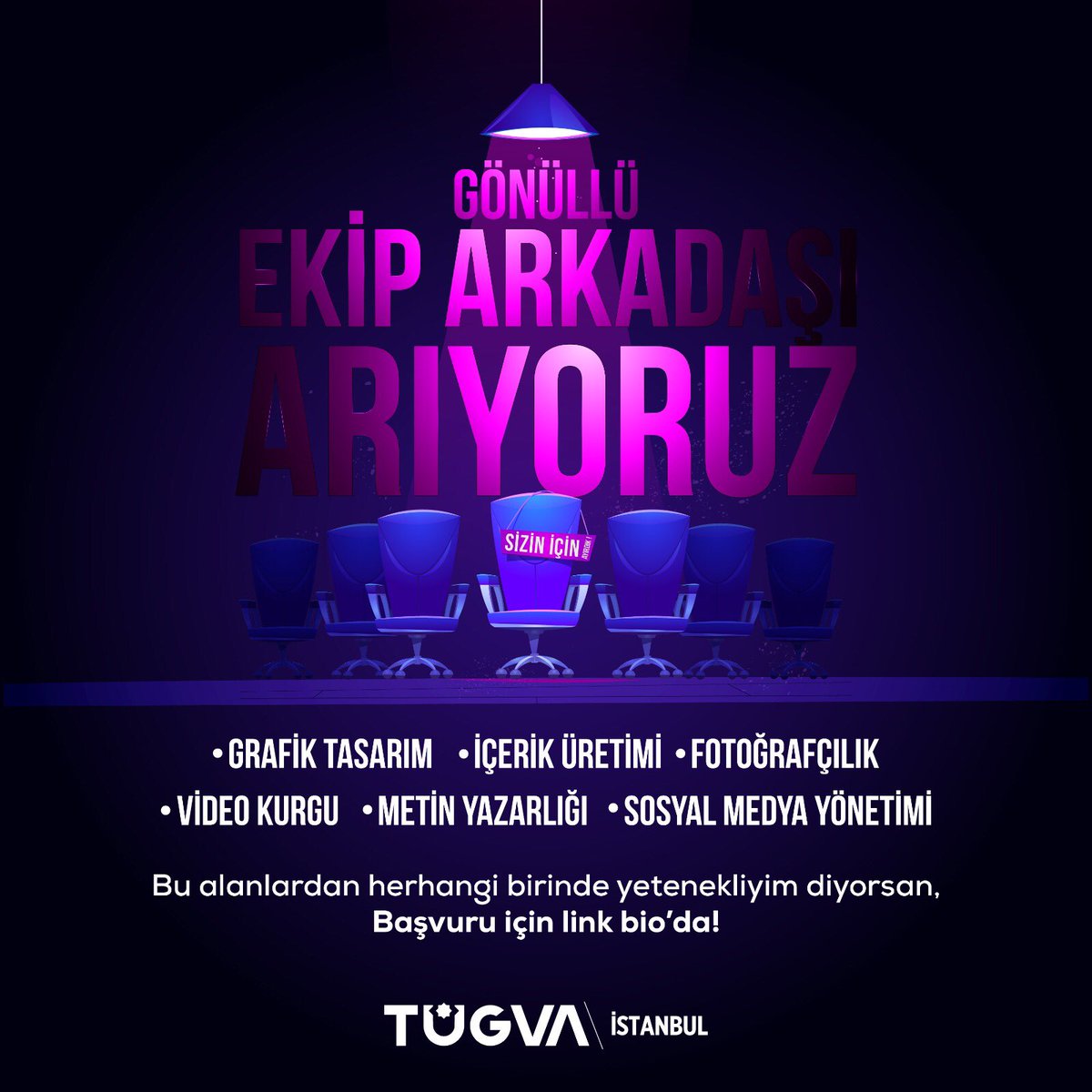 Ekibimize Katılmak İster Misin? 👀 

Grafik tasarım 🧑🏻‍💻
İçerik üretimi 💭 
Fotoğrafçılık 📸 
Video kurgu 🎞 
Metin Yazarlığı ✍️ 
Sosyal Medya Yönetimi 📱 

Yukarıdaki alanlarda yetenekliyim, ben de ekibe katılmak istiyorum diyorsan başvuru 👇
forms.gle/owrJN8Lub8vAs2…