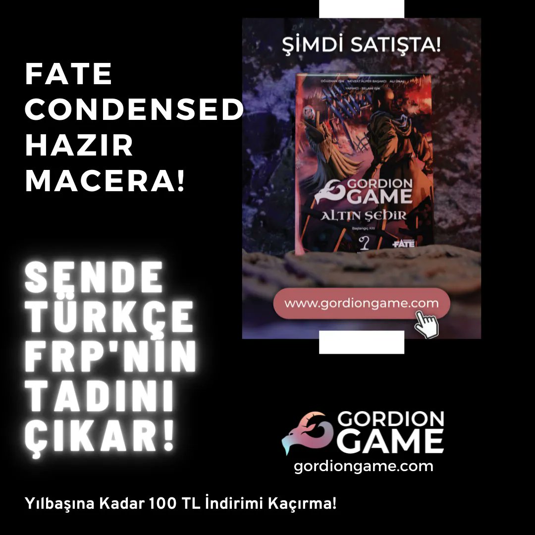 Limitsiz Fate Condensed İle Hazır Maceranın Tadını Çıkar!
.
.
#gordiongame #frp #altinsehir #midas #twitch #faterpg #gamedev #rpg #muryo #müryo #tabletop #tabletopgames #tabletoprpg #tabletopgame #tabletopgaming #tabletoproleplaying