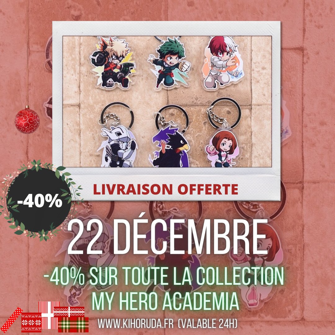 KMangaFR's tweet photo. 2️⃣2️⃣ Décembre : -40% SUR TOUTE LA COLLECTION MY HERO ACADEMIA (Coques &amp; porte-clés classiques / POP)

🎅 + de 50 modèles de porte-clés disponibles et des coques exclusives MhA ! 

➡️ Direction https://t.co/XhTATUJPcy pour en profiter !

#CalendrierKihoruda https://t.co/zWMBDUhL5F